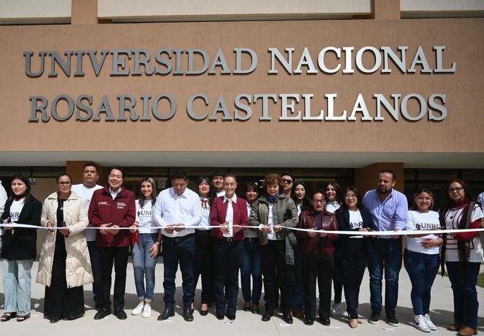 TODOS LOS ESTUDIANTES DE LA UNIVERSIDAD NACIONAL ROSARIO CASTELLANOS RECIBIRÁN LA BECA GERTRUDIS BOCANEGRA: PRESIDENTA CLAUDIA SHEINBAUM AL INAUGURAR UNIDAD ACADÉMICA EN SLP